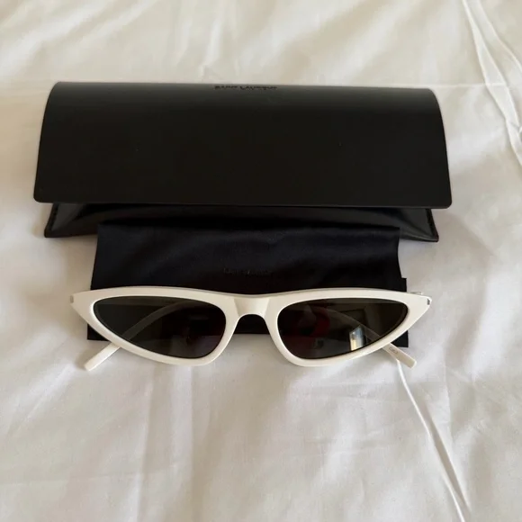 Saint Laurent SL 703 Cat-Eye Sunglasses in White